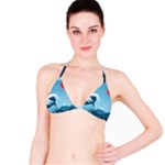 Minimalism Great Wave Off Kanagawa Classic Bikini Top