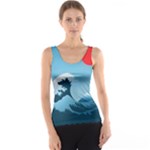 Minimalism Great Wave Off Kanagawa Women s Basic Tank Top