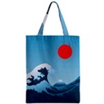 Minimalism Great Wave Off Kanagawa Zipper Classic Tote Bag