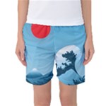 Minimalism Great Wave Off Kanagawa Women s Basketball Shorts
