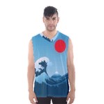 Minimalism Great Wave Off Kanagawa Men s Basketball Tank Top