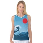 Minimalism Great Wave Off Kanagawa Women s Basketball Tank Top