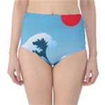 Minimalism Great Wave Off Kanagawa Classic High-Waist Bikini Bottoms