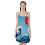 Minimalism Great Wave Off Kanagawa Satin Night Slip