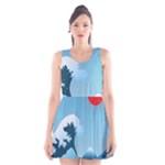 Minimalism Great Wave Off Kanagawa Scoop Neck Skater Dress