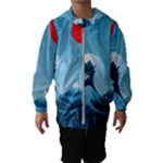 Minimalism Great Wave Off Kanagawa Kids  Hooded Windbreaker