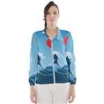 Minimalism Great Wave Off Kanagawa Women s Windbreaker