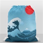 Minimalism Great Wave Off Kanagawa Drawstring Bag (Small)