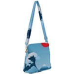 Minimalism Great Wave Off Kanagawa Zipper Messenger Bag