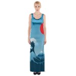 Minimalism Great Wave Off Kanagawa Thigh Split Maxi Dress