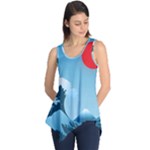 Minimalism Great Wave Off Kanagawa Sleeveless Tunic