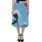 Minimalism Great Wave Off Kanagawa Classic Midi Skirt