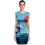 Minimalism Great Wave Off Kanagawa Classic Sleeveless Midi Dress