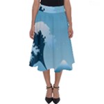 Minimalism Great Wave Off Kanagawa Perfect Length Midi Skirt