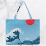Minimalism Great Wave Off Kanagawa Zipper Medium Tote Bag