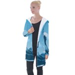Minimalism Great Wave Off Kanagawa Longline Hooded Cardigan