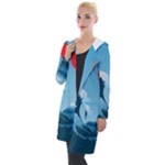 Minimalism Great Wave Off Kanagawa Hooded Pocket Cardigan