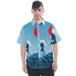 Minimalism Great Wave Off Kanagawa Men s Short Sleeve Shirt