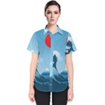 Minimalism Great Wave Off Kanagawa Women s Short Sleeve Shirt