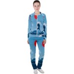 Minimalism Great Wave Off Kanagawa Casual Jacket and Pants Set