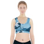 Minimalism Great Wave Off Kanagawa Sports Bra With Pocket