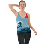 Minimalism Great Wave Off Kanagawa Chiffon Cami