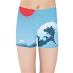 Minimalism Great Wave Off Kanagawa Kids  Sports Shorts