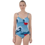 Minimalism Great Wave Off Kanagawa Sweetheart Tankini Set