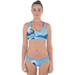 Minimalism Great Wave Off Kanagawa Cross Back Hipster Bikini Set
