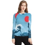 Minimalism Great Wave Off Kanagawa Women s Long Sleeve Rash Guard