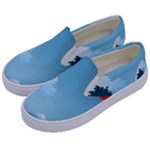 Minimalism Great Wave Off Kanagawa Kids  Canvas Slip Ons