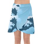Minimalism Great Wave Off Kanagawa Wrap Front Skirt