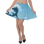 Minimalism Great Wave Off Kanagawa Velvet Skater Skirt