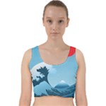 Minimalism Great Wave Off Kanagawa Velvet Racer Back Crop Top