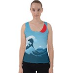 Minimalism Great Wave Off Kanagawa Velvet Tank Top