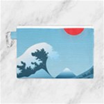 Minimalism Great Wave Off Kanagawa Canvas Cosmetic Bag (Large)
