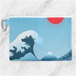 Minimalism Great Wave Off Kanagawa Canvas Cosmetic Bag (XL)