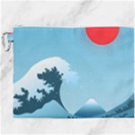 Minimalism Great Wave Off Kanagawa Canvas Cosmetic Bag (XXXL)