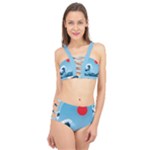 Minimalism Great Wave Off Kanagawa Cage Up Bikini Set