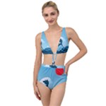 Minimalism Great Wave Off Kanagawa Tied Up Two Piece Swimsuit
