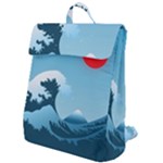 Minimalism Great Wave Off Kanagawa Flap Top Backpack