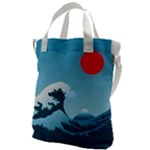 Minimalism Great Wave Off Kanagawa Canvas Messenger Bag