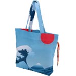 Minimalism Great Wave Off Kanagawa Drawstring Tote Bag