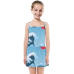 Minimalism Great Wave Off Kanagawa Kids  Summer Sun Dress