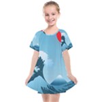 Minimalism Great Wave Off Kanagawa Kids  Smock Dress
