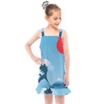 Minimalism Great Wave Off Kanagawa Kids  Overall Dress