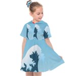 Minimalism Great Wave Off Kanagawa Kids  Sailor Dress