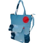 Minimalism Great Wave Off Kanagawa Shoulder Tote Bag