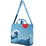 Minimalism Great Wave Off Kanagawa Square Shoulder Tote Bag