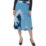 Minimalism Great Wave Off Kanagawa Classic Velour Midi Skirt 